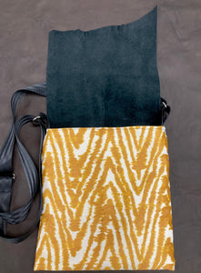 yellow zebra purse crossbody open