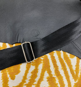 yellow zebra purse close up