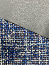 Load image into Gallery viewer, purse Blue Tweed gray leather close up