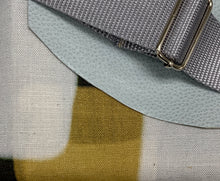 Load image into Gallery viewer, Crossbody Purse Abstract Tan &amp; Brown Sky Blue Leather &quot;Waypoint&quot; One of a Kind
