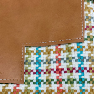 Crossbody Purse Houndstooth & Tan Leather "Waypoint" One of a Kind