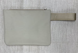 Leather and Fabric Zippered Wristlet "Crosswalk" One of a Kind - Mustard Yellow Animal Print