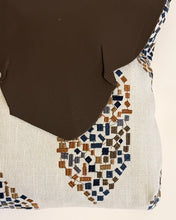 Load image into Gallery viewer, Waypoint | One of a Kind Upcycled Leather &amp; Fabric Crossbody Purse | Beige, Rust, Navy &amp; Dark Brown Abstract