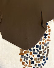 Load image into Gallery viewer, Waypoint | One of a Kind Upcycled Leather &amp; Fabric Crossbody Purse | Beige, Rust, Navy &amp; Dark Brown Abstract