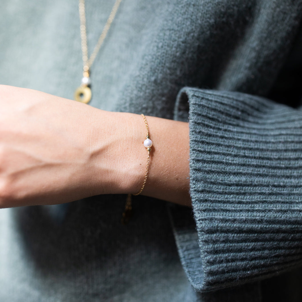 Promise Gold Plated Pearl Bracelet