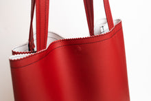 Load image into Gallery viewer, Holiday Red Gather Vinyl Market Bag