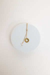 Promise Gold Plated Lariat Necklace with Pearl