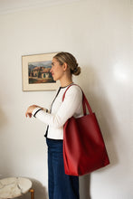 Load image into Gallery viewer, Holiday Red Gather Vinyl Market Bag