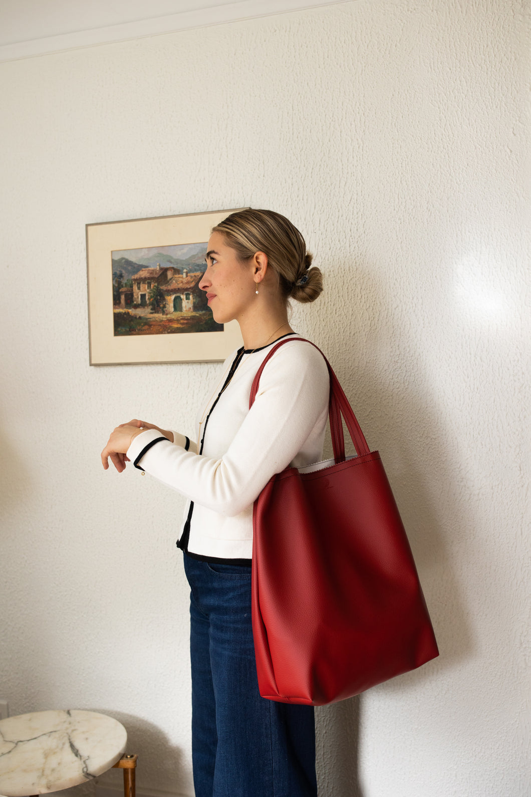 Holiday Red Gather Vinyl Market Bag