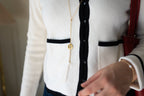 Promise Lariat Necklace | Freshwater Pearl & Repurposed Brass Auto Parts | Gold Plated Chain
