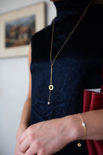 Load image into Gallery viewer, Promise Gold Plated Lariat Necklace with Pearl