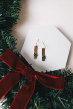 Load image into Gallery viewer, I&#39;ll Be There Earrings | Repurposed Copper Auto Brake Line | African Jasper Beads | Gold Plated Ear Wire