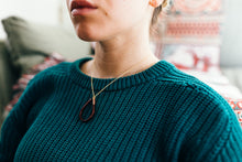 Load image into Gallery viewer, Power Within Necklace | Repurposed Copper Hairpin for Electric Vehicles | Gold Plated Chain