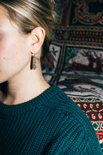 Load image into Gallery viewer, I&#39;ll Be There Earrings | Repurposed Copper Auto Brake Line | African Jasper Beads | Gold Plated Ear Wire