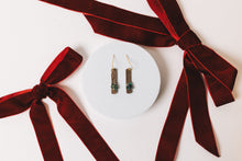 Load image into Gallery viewer, I&#39;ll Be There Earrings | Repurposed Copper Auto Brake Line | African Jasper Beads | Gold Plated Ear Wire