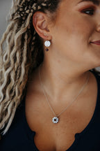 Wildflower Necklace | Repurposed Ford F-150 Clinch Nut | Adjustable Sterling Silver Chain