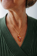 Journey Necklace | Salvaged Copper Shim| Fire Patina | Adjustable Gold Plated Necklace