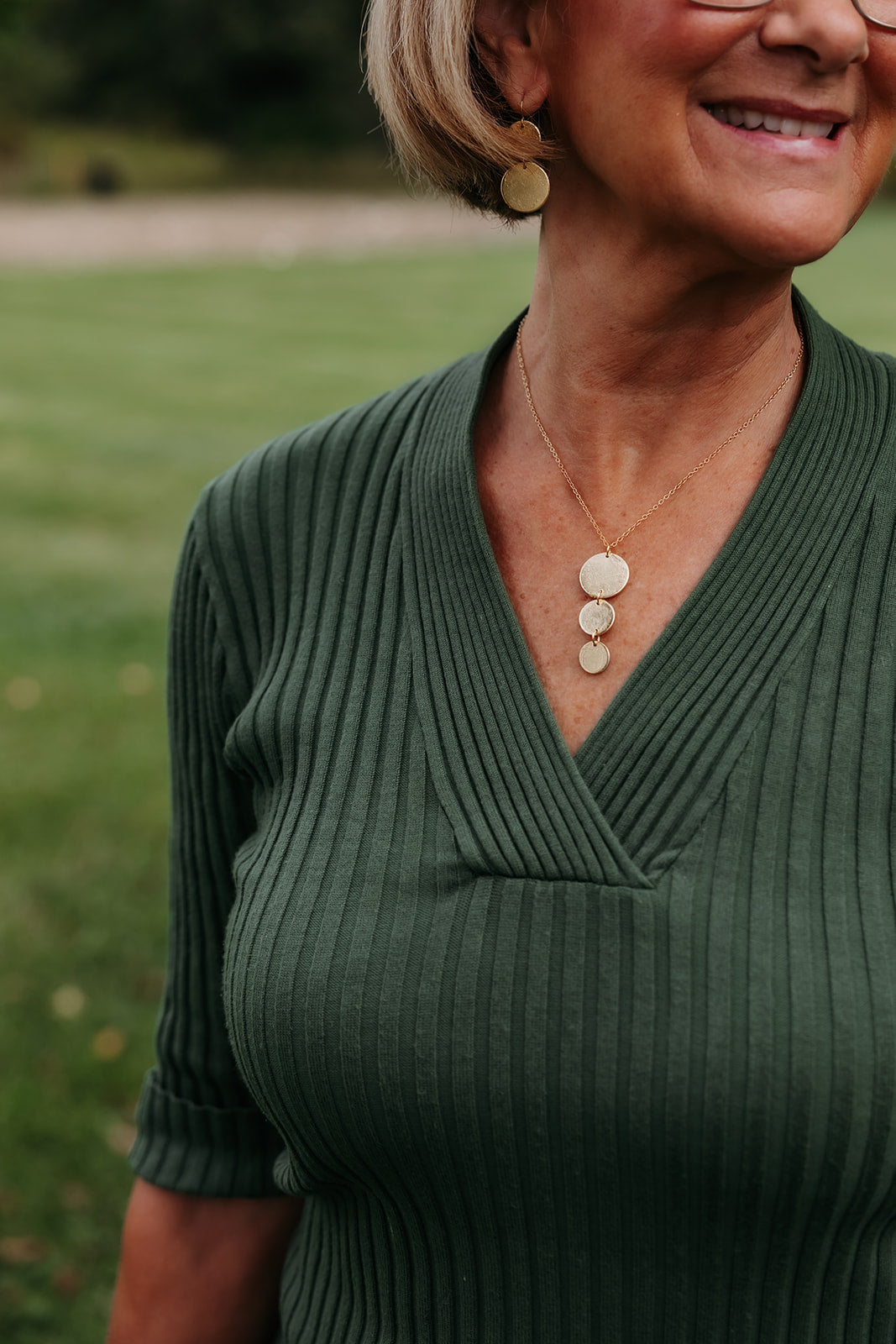 Enlight Necklace | Upcycled Steel Auto Parts | Gold Leaf | Adjustable Gold Plated Chain