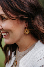 Evolve Earrings | Repurposed Automotive Brass Washers | Gold Plated Ear Wire