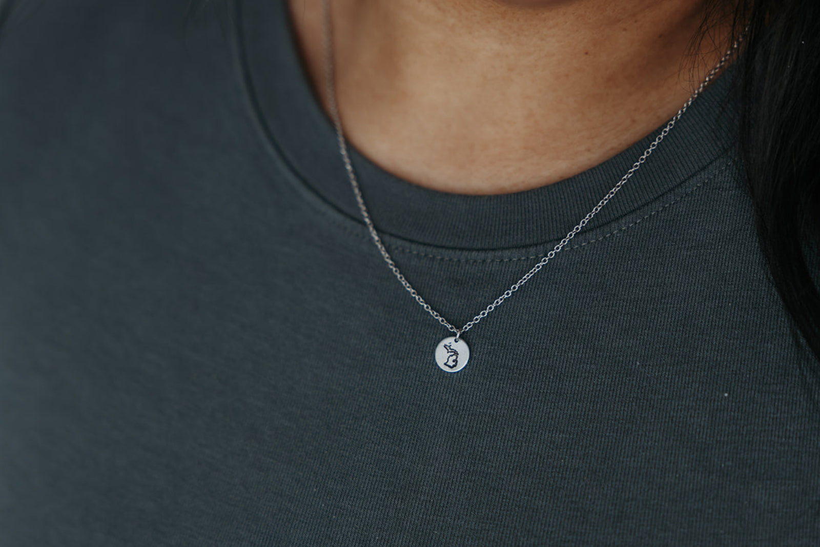 Seasons Michigan Necklace | Repurposed Steel Auto Parts | Adjustable Stainless Steel Chain