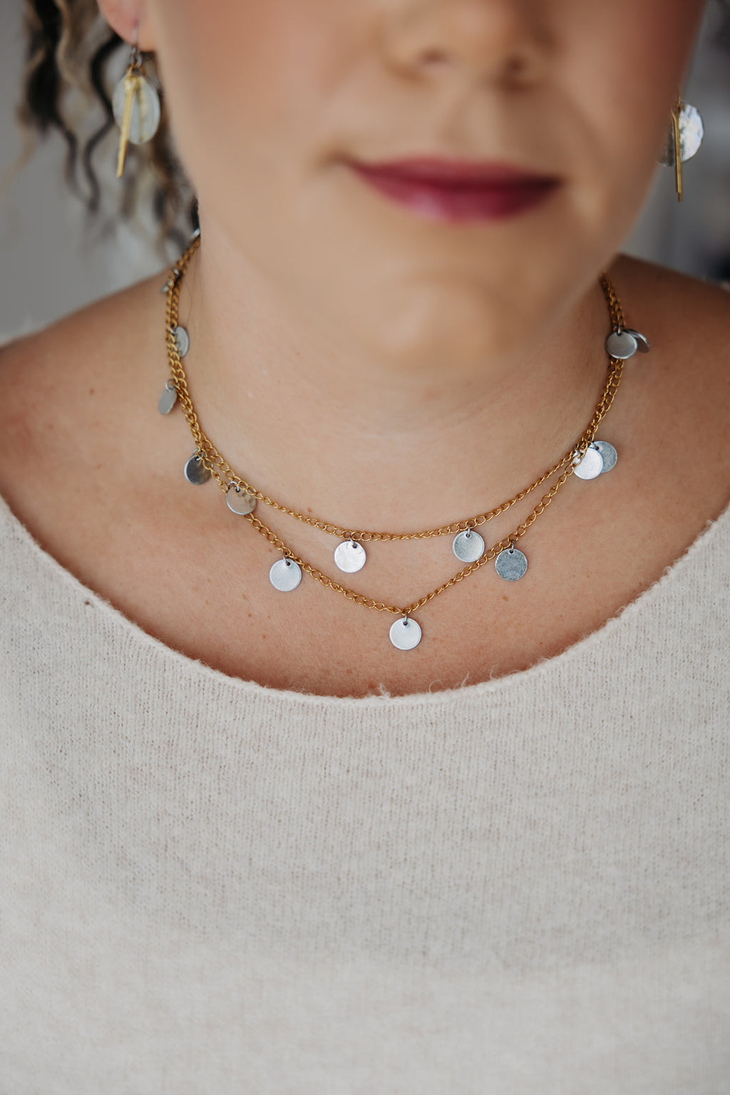 Worthy 2-in-1 Charm Necklace | Repurposed Stainless Steel Auto Parts | 18K Gold Plated Chain