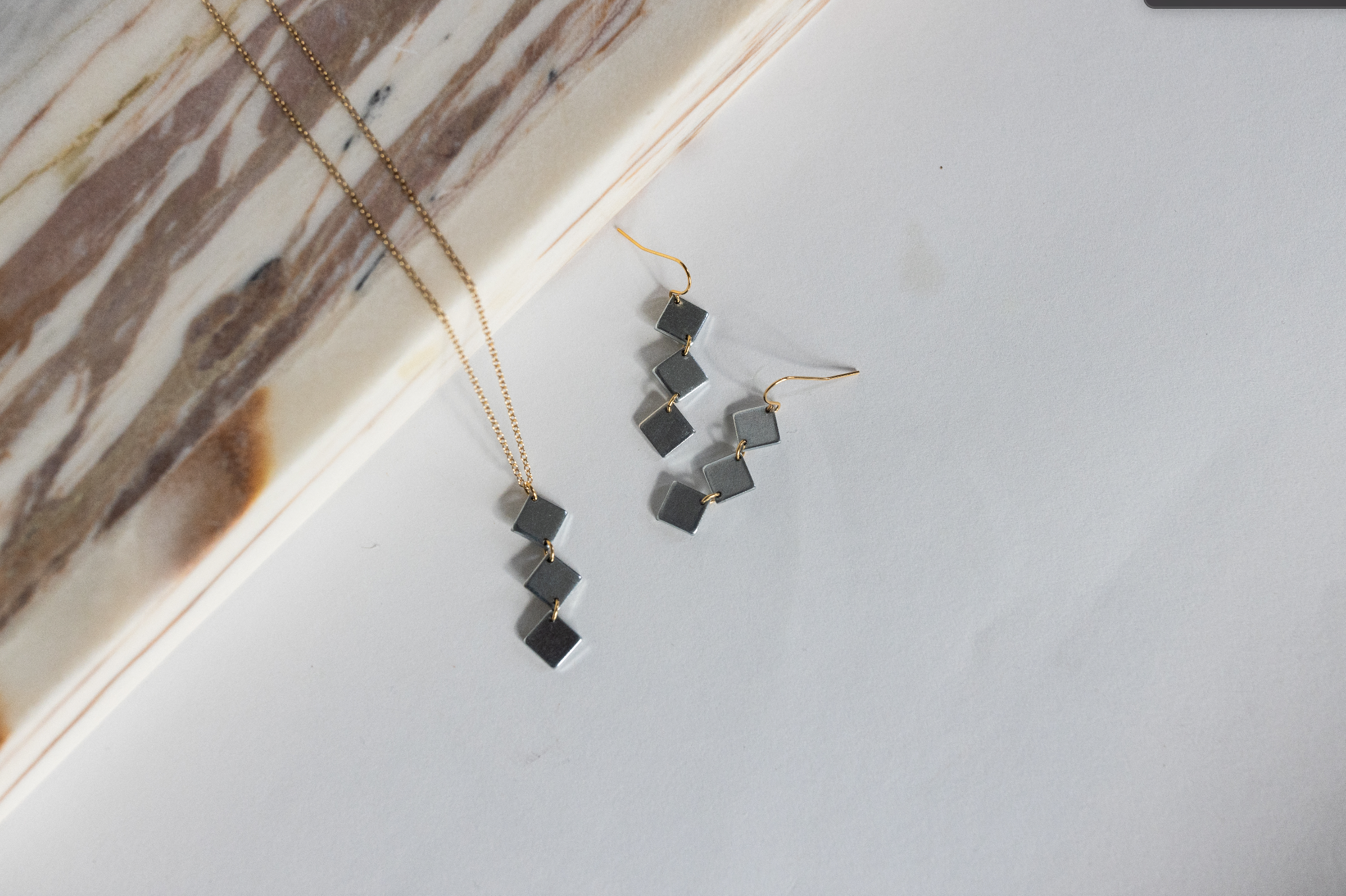 Connections Earrings | Repurposed Auto Parts | Stainless Steel | Gold Plated Ear Wire