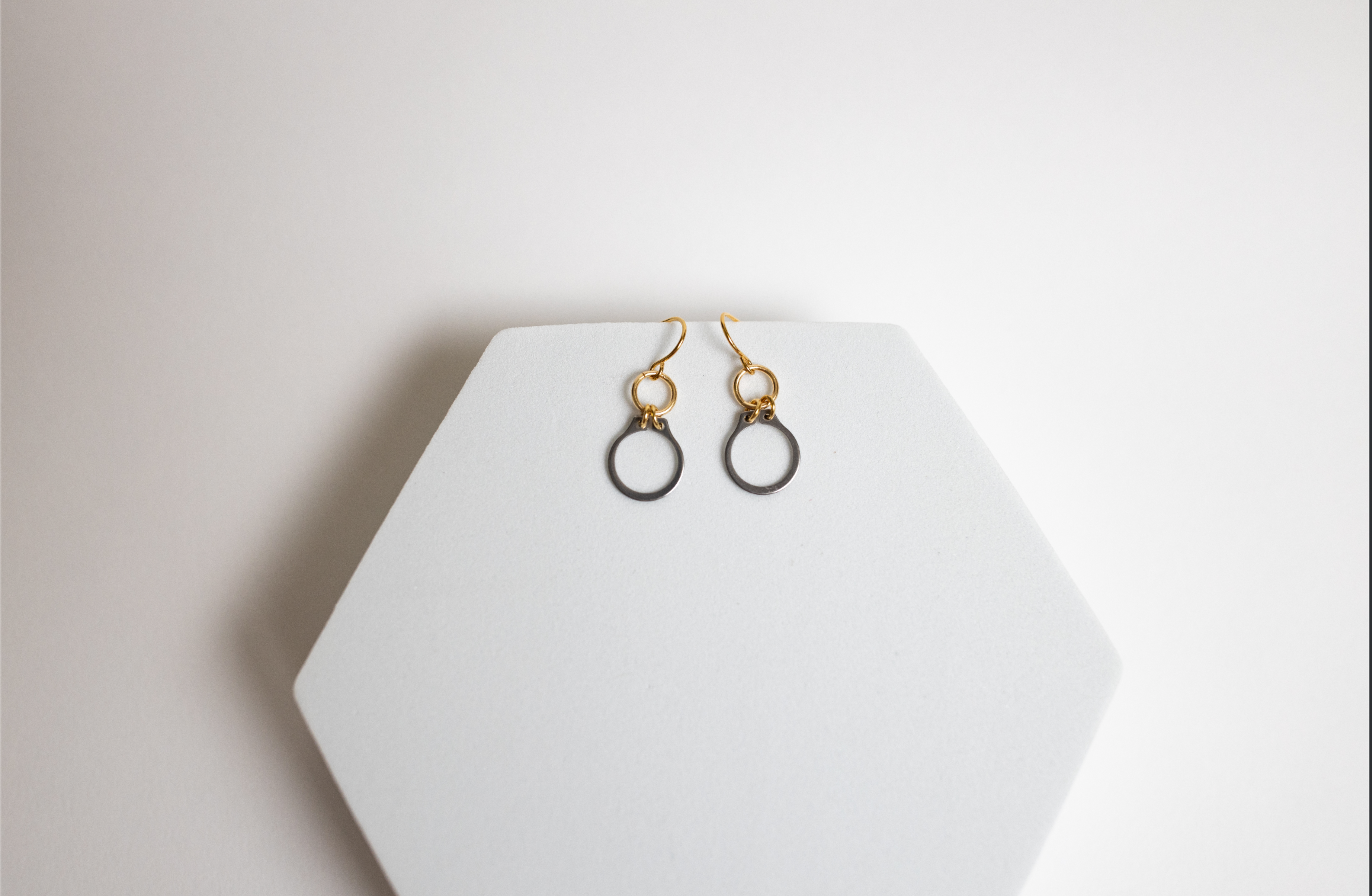 How Sweet It Is Earrings | Repurposed Stainless Steel Auto Retaining Ring | Gold Plated Ear Wire