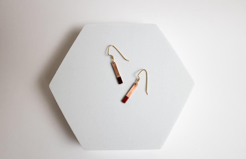Get Ready Earrings | Repurposed Copper Hairpin for Electric Vehicles | Gold Plated Ear Wire