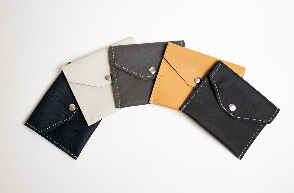 Purpose Pouch | Repurposed Automotive Leather Snap Card Holder | Coin Purse | Various Colors