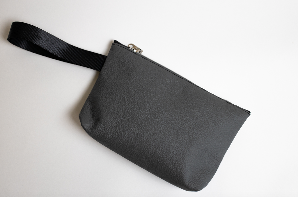 Reach Out | Zippered Wristlet made from Repurposed Automotive Leather