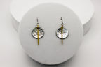 Full Circle Earrings | Repurposed Steel & Brass Automotive Parts | Stainless Steel Ear Wire