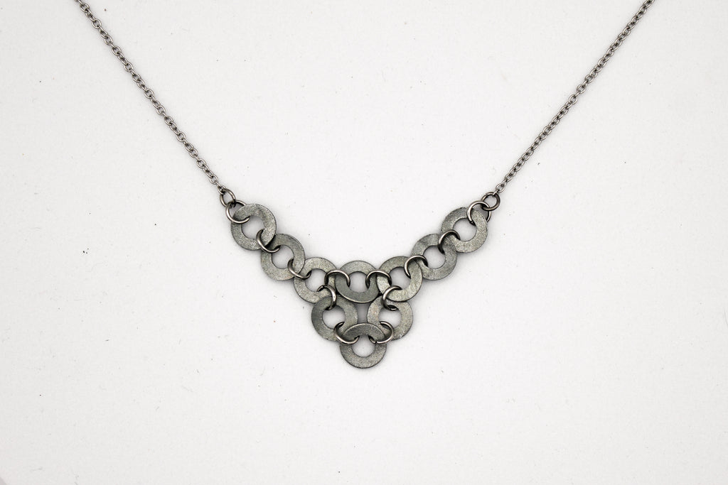 Still Standing Necklace | Salvaged Zinc Auto Parts | Adjustable Stainless Steel Chain