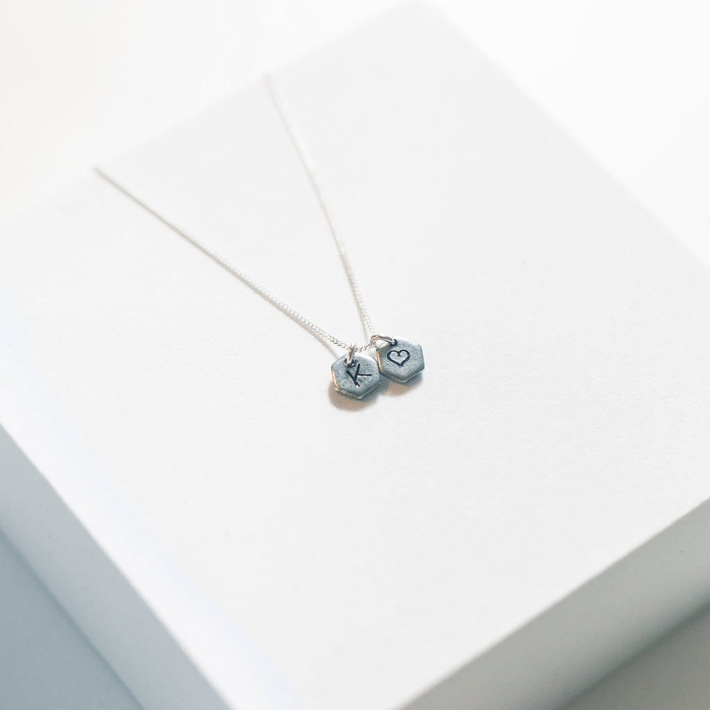 Known Personalized Initial Necklace | Salvaged Steel Auto Part | Sterling Silver Chain