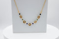 Renewed Radiance Gemstone Necklace | Repurposed Brass Auto Parts | Adjustable Gold Plated Chain