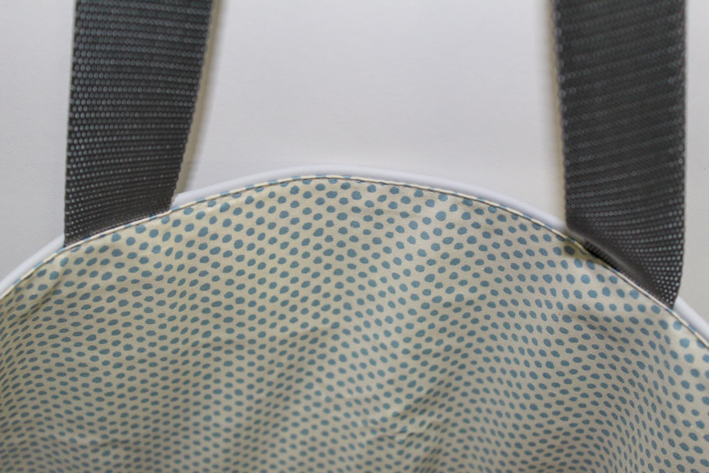 Patchwork Tote | Large Upcycled Auto Leather & Fabric | One of a Kind | Gray, Green, Steel Blue, Mocha, Cream