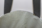 Patchwork Tote | Large Upcycled Auto Leather & Fabric | One of a Kind | Gray, Green, Steel Blue, Mocha, Cream