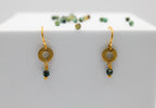 Renewed Radiance Gemstone Earrings | Repurposed Brass Automotive Parts | Gold Plated Ear Wire