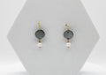 Free Earrings | Freshwater Pearl & Repurposed Steel Automotive Parts | Gold Plated Ear Wire