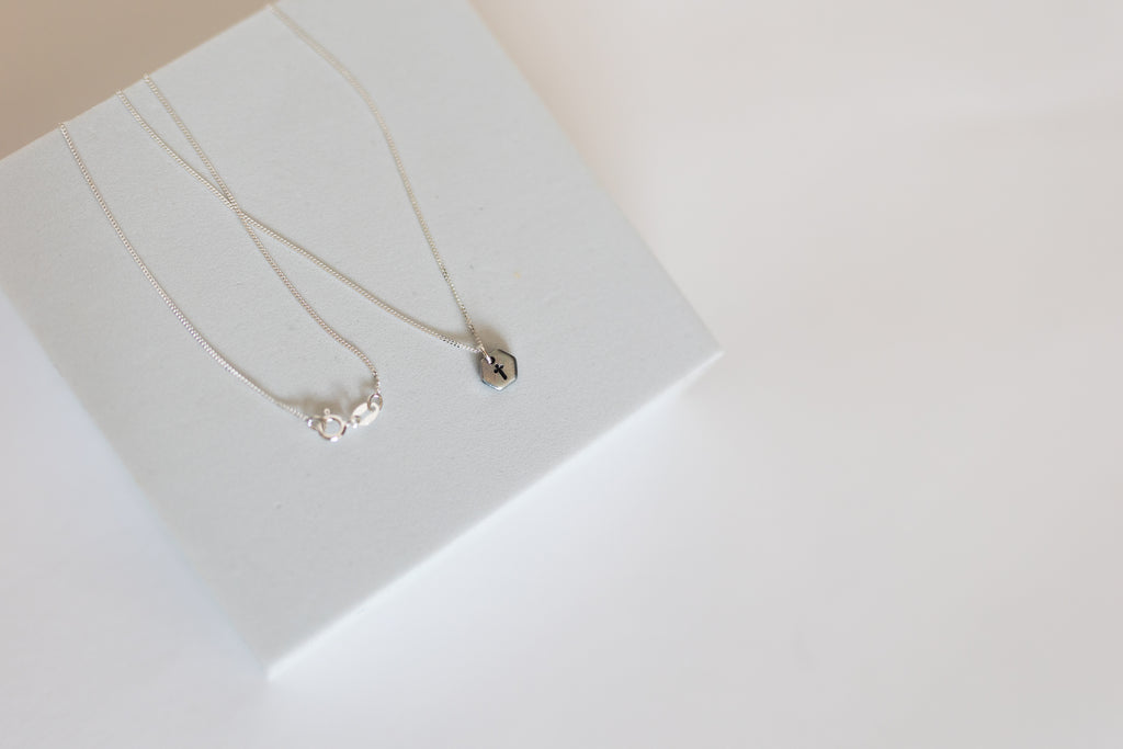 Known Personalized Initial Necklace | Salvaged Steel Auto Part | Sterling Silver Chain
