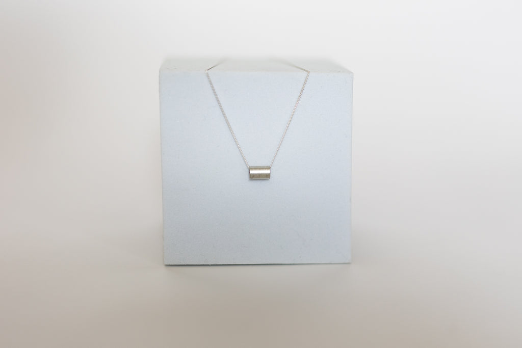 Simplify Necklace | Repurposed Tin Auto Ferrule | Sterling Silver Chain