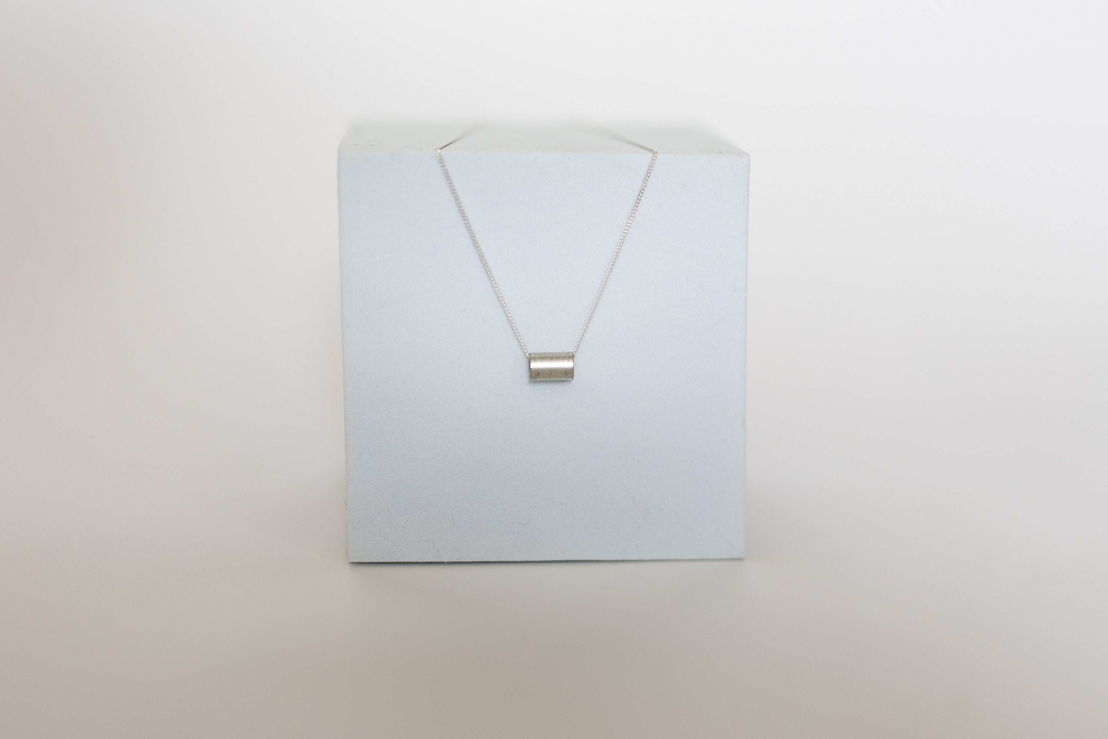 Simplify Necklace | Repurposed Tin Auto Ferrule | Sterling Silver Chain