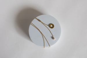 Promise Gold Plated Lariat Necklace with Pearl