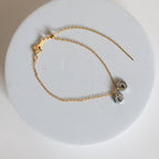 Known Adjustable Bracelet | Personalized Initials on Salvaged Steel Auto Part | 14K Gold-Filled Minimalist Chain