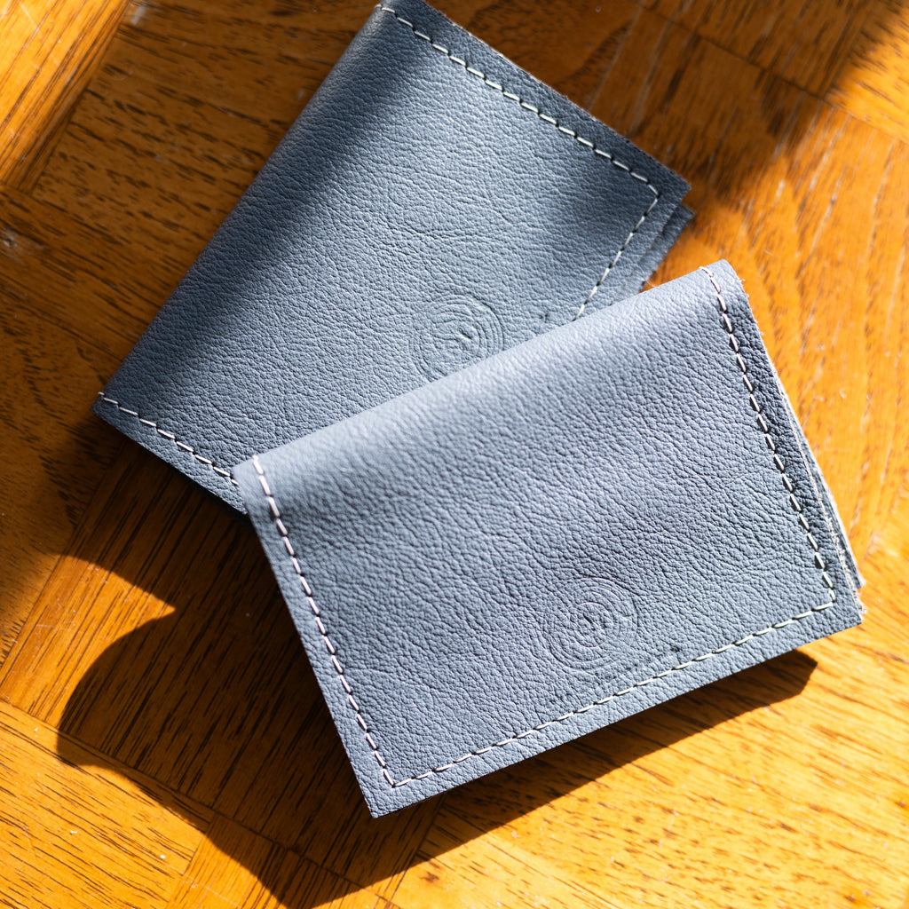 Minimalist Wallet | Repurposed Automotive Leather | Card Pockets | Black, Gray