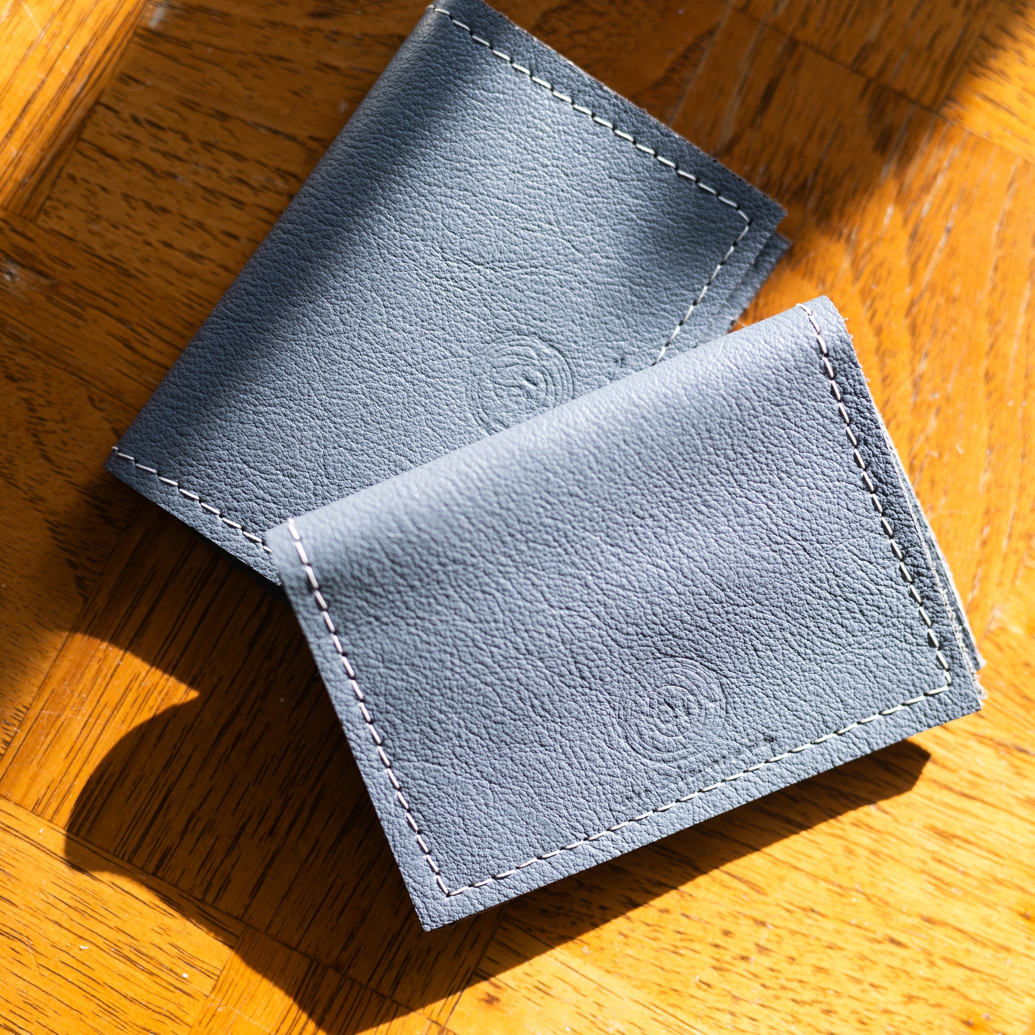Minimalist Wallet | Repurposed Automotive Leather | Card Pockets | Black, Gray