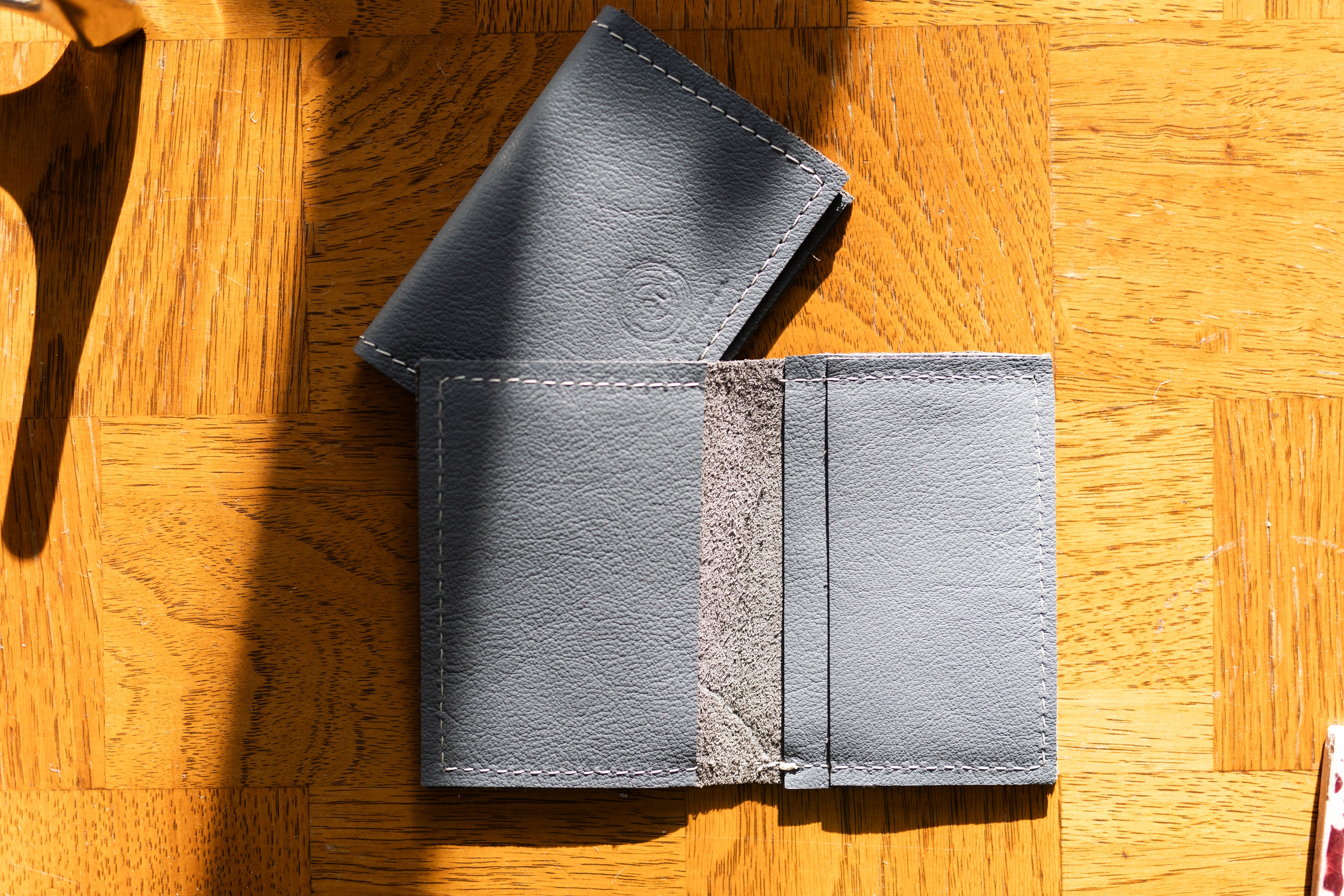 Minimalist Wallet | Repurposed Automotive Leather | Card Pockets | Black, Gray