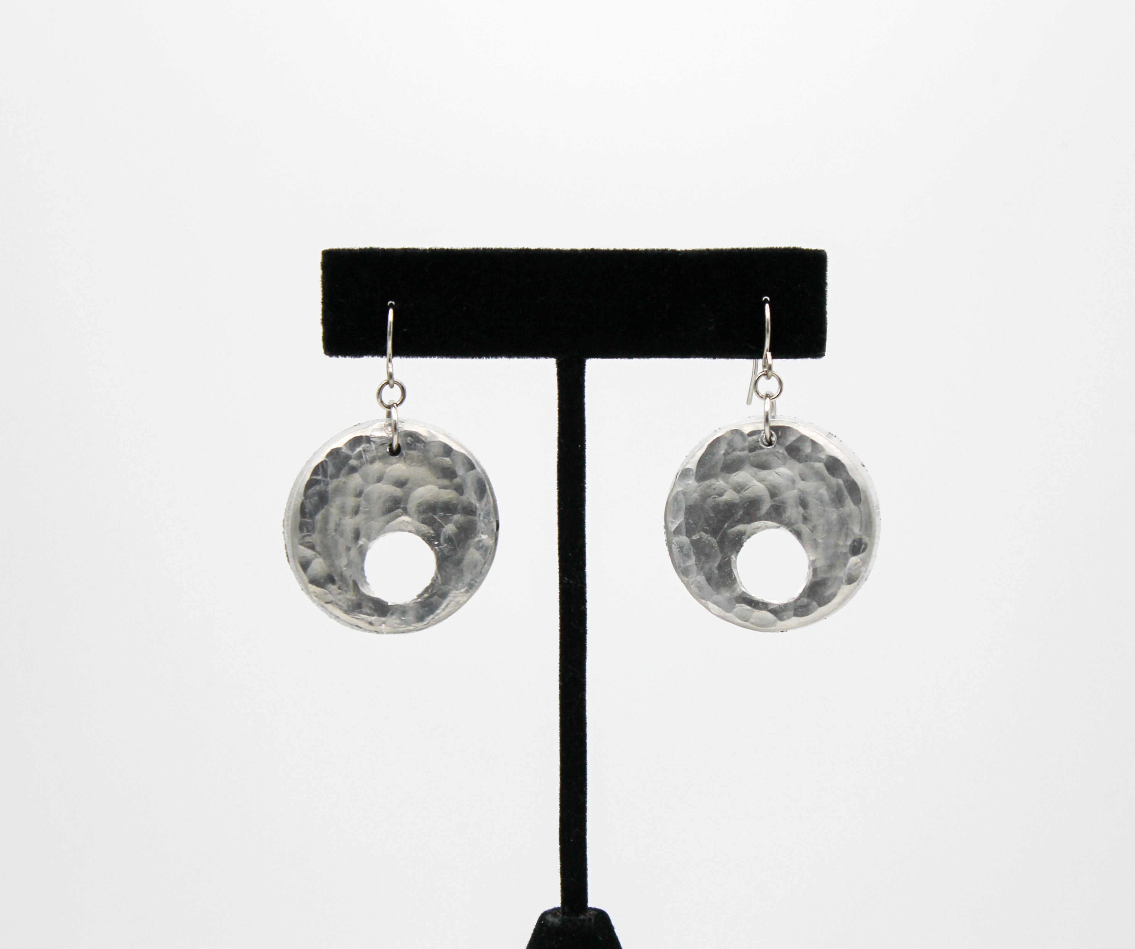 Reclaimed Earrings | Repurposed Aluminum Automotive Parts | Stainless Steel Ear Wire