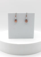 Shine Earrings | Repurposed Copper & Steel Auto Parts | Crystal Pearls | Stainless Steel Ear Wire
