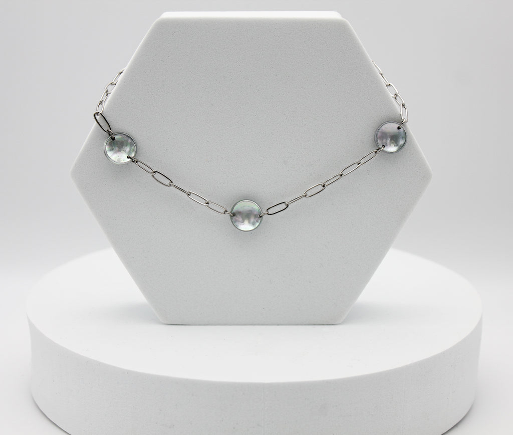 Brave Necklace | Repurposed Steel Automotive Parts | Stainless Steel Chain
