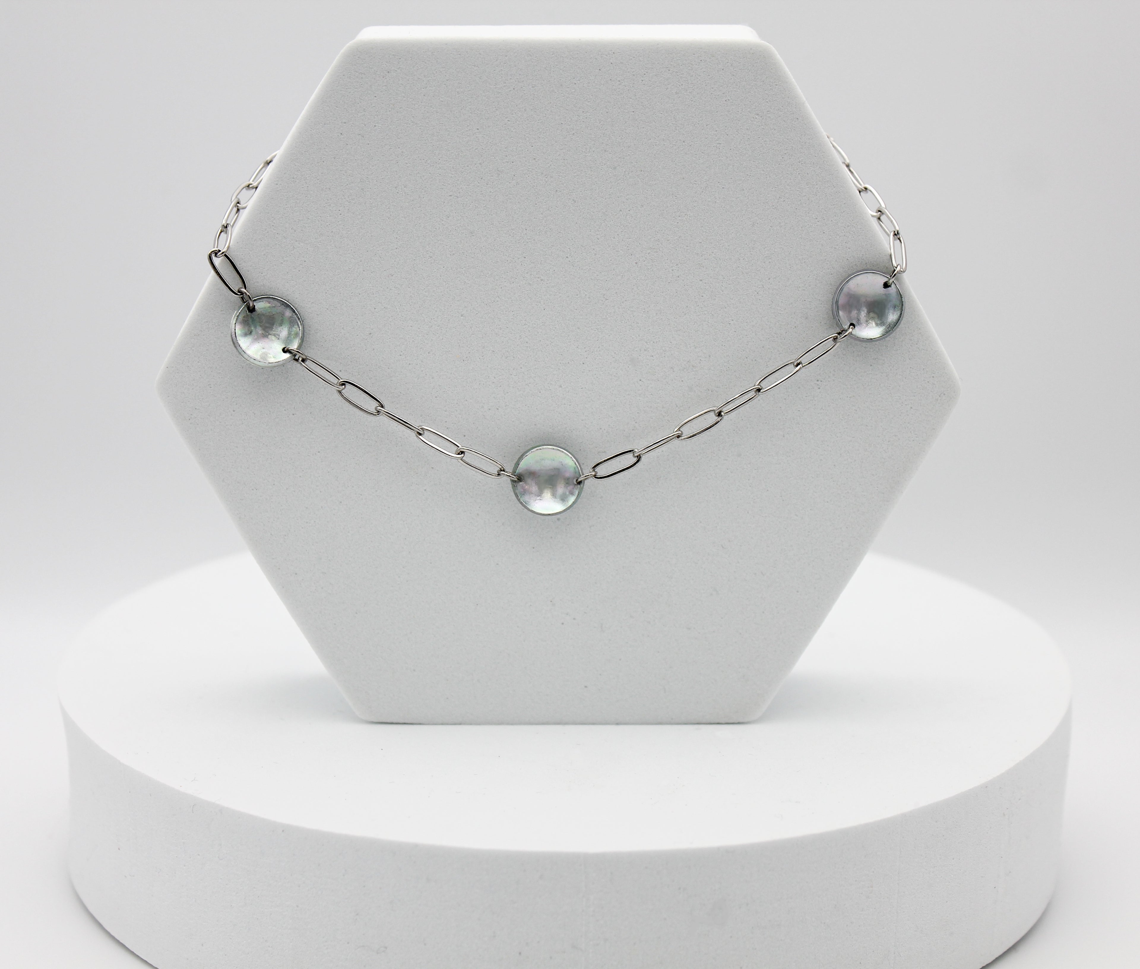 Brave Necklace | Repurposed Steel Automotive Parts | Stainless Steel Chain